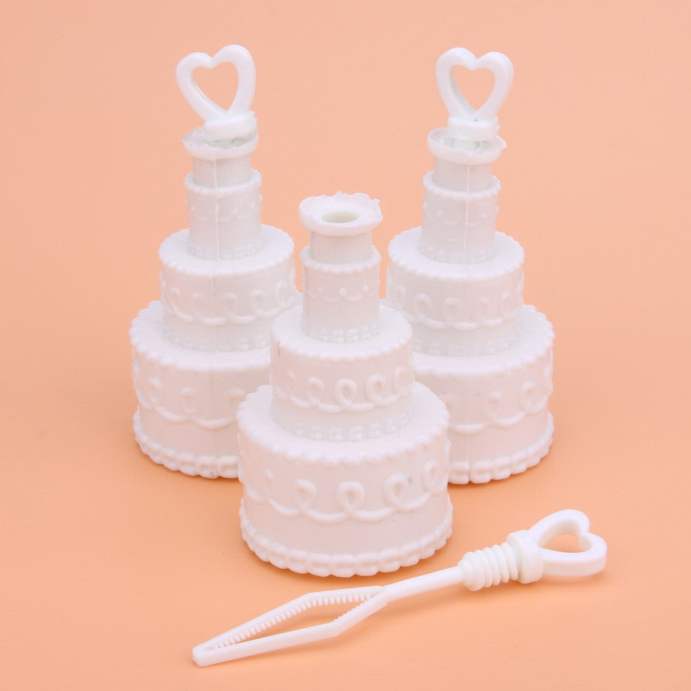 20 Pack Wedding Cake Blow Bubble Bottles White Plastic 6cm High Bomboniere Favour Guest Gift 5