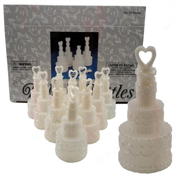 25 Pack Wedding Cake Blow Bubble Bottles White Plastic 6cm High Bomboniere Favour Guest Gift 4