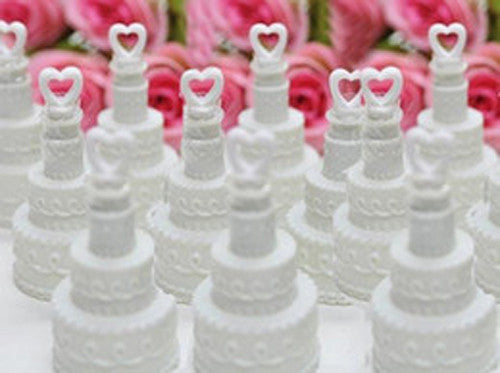 25 Pack Wedding Cake Blow Bubble Bottles White Plastic 6cm High Bomboniere Favour Guest Gift 6