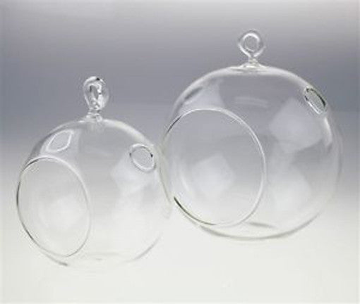24 Bulk Buy of Hanging Clear Glass Ball Tealight Candle Holder  - 10cm Diameter / High - Wedding Globe Decoration Terrarium Succulent Plant Mini Garden Holder Decor Craft Gift 6