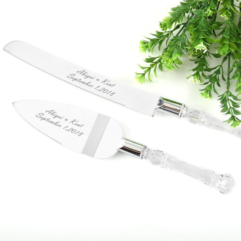 Cutting Cake Knife and Silver Blade Cake Server Set Wedding Anniversary Engagement Birthday Party Gift Boxed 3