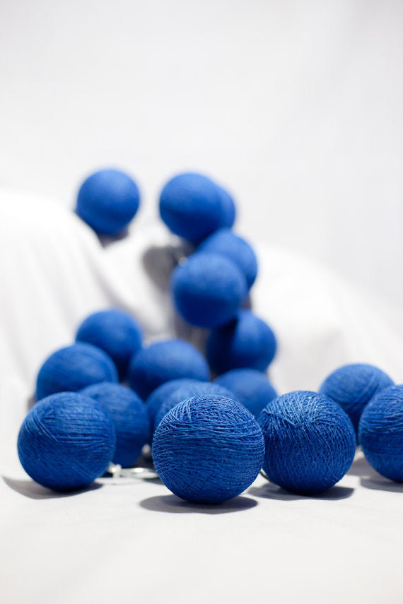 20 Ball Dark Blue 3m String Light Battery Box 5cm Cotton Ball  Christmas Birthday Boy Special Occasion Decoration 7