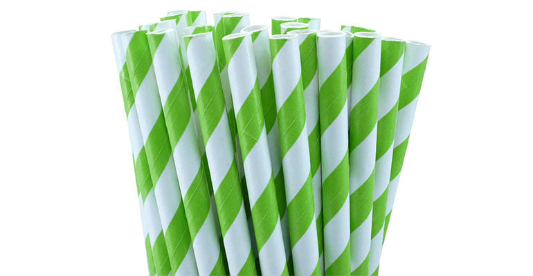 200 Pack Green White Drinking Straws Biodegradable Eco Paper Birthday Party Event Bistro Bar Cafe Take Away 3