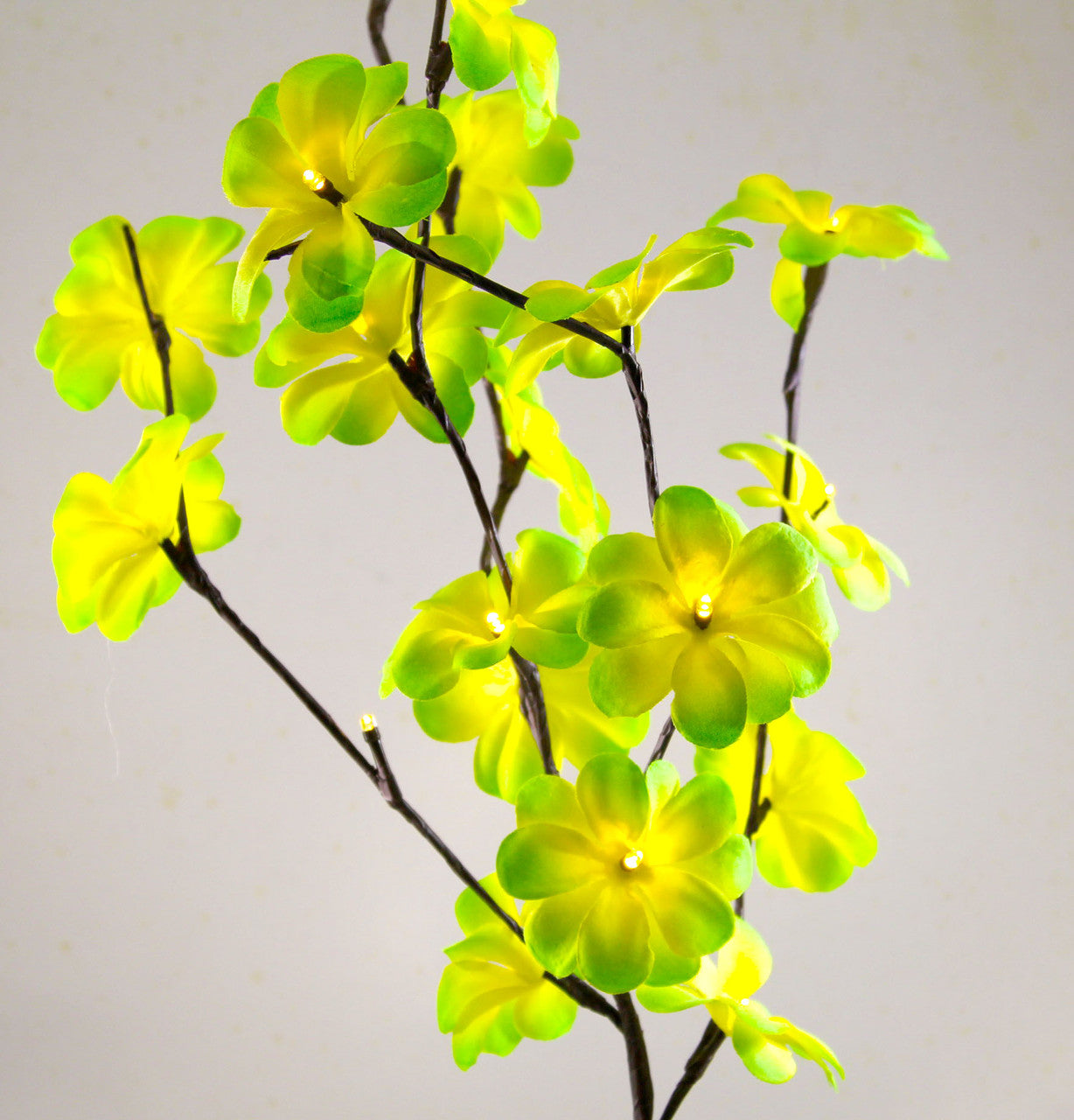1 Set of 50cm H 20 LED Green Frangipani Tree Branch Stem Fairy Light Wedding Event Party Function Table Vase Centrepiece Tropical Decoration 4