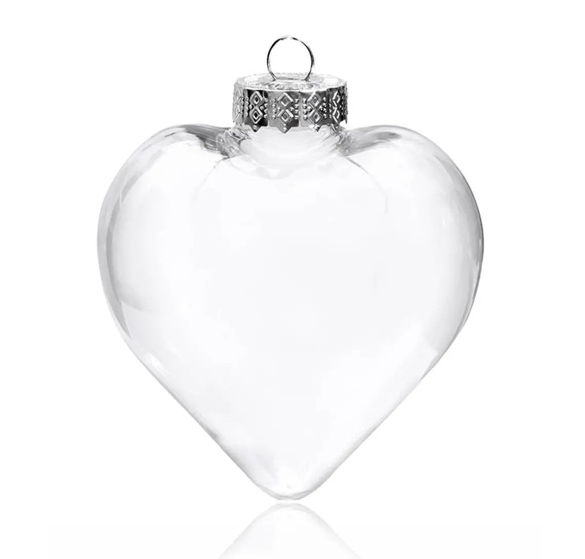 50 Wholesale Pack Iridescent Glass Heart Ornaments Fillable Baubles for Christmas Party Wedding DIY Craft Decorations 5
