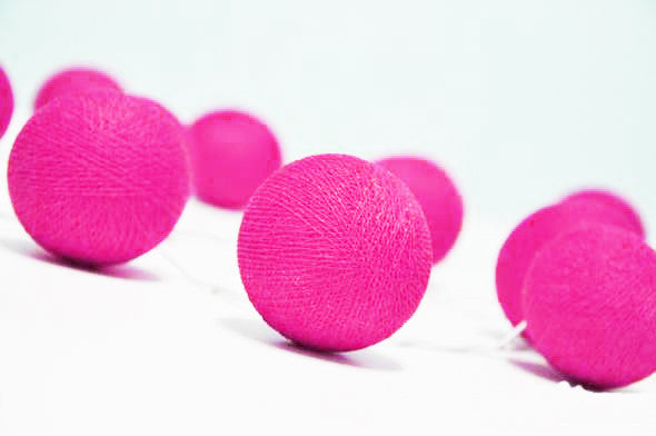 20 Ball HOT Pink 3m String Light Battery Box 5cm Cotton Ball  Christmas Birthday Bbay Girl Special Occasion Decoration 5