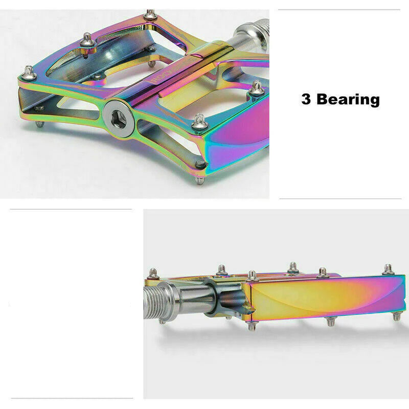 Flat Pedal Butterfly BMX MTB Ultralight 156g Multi Colour Tri Bearing Stud Pin Grips Rockbros 4