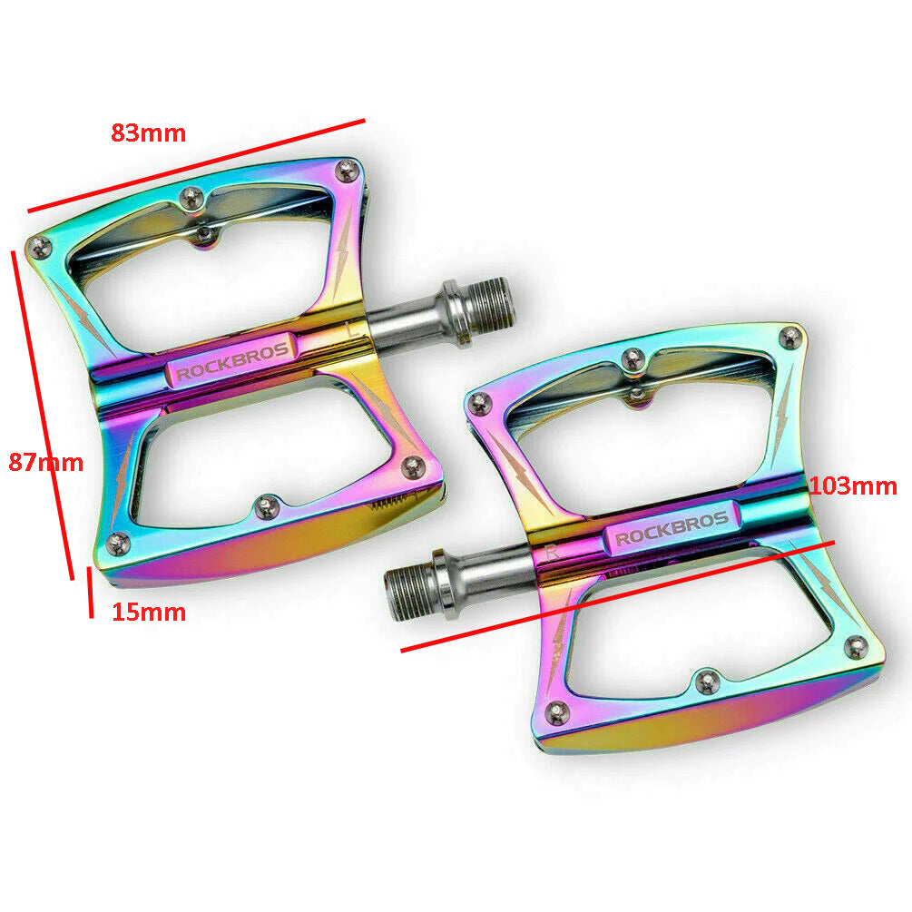 Flat Pedal Butterfly BMX MTB Ultralight 156g Multi Colour Tri Bearing Stud Pin Grips Rockbros 5