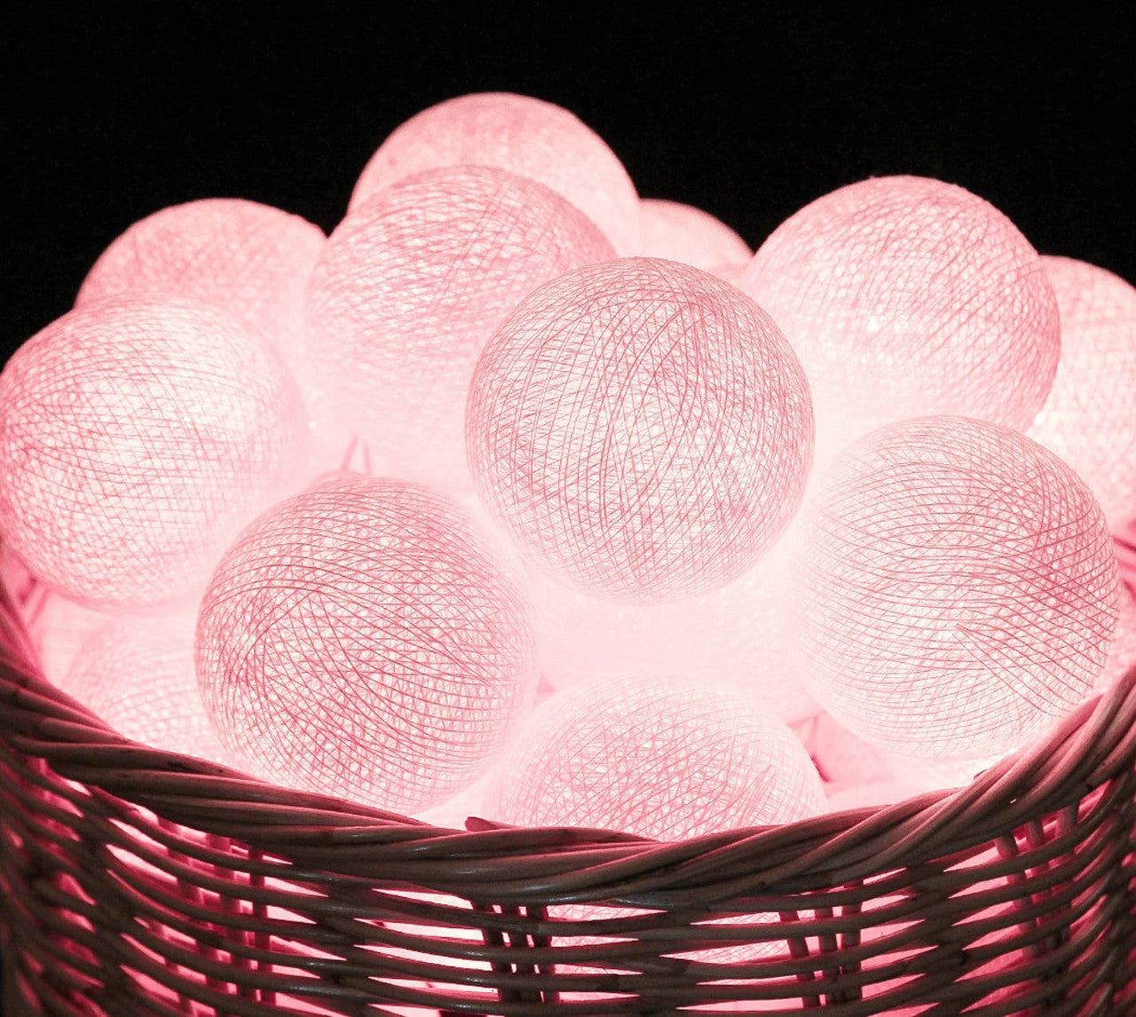 50 Ball Pastel Pink LONG 5m String Light Battery Box 5cm Cotton Ball  Christmas Birthday Bbay Girl Special Occasion Decoration 4