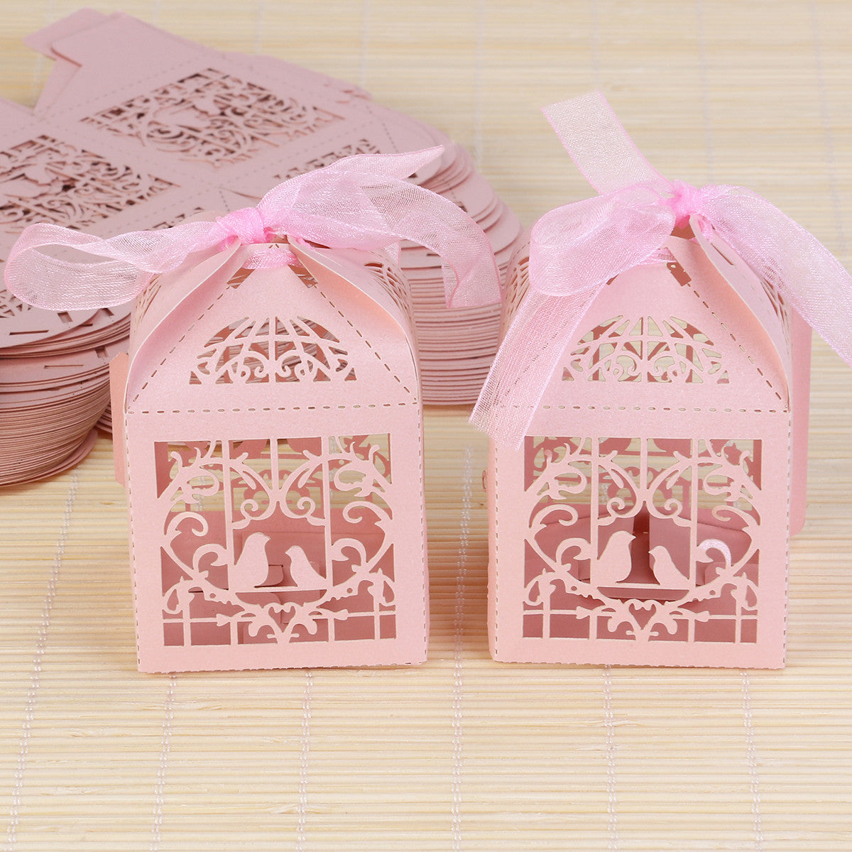Pink Dove Bird Heart Baby Birth naming Ceremony Bomboniere Favor Lolly Gift Card Box - 10 Pack 6