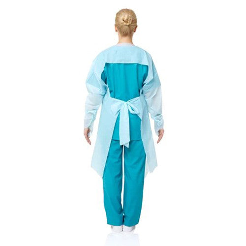 15 Pcs Disposable PPE Gown Protective Workwear Suit Thumb Hook Sleeve Coverall Apron Blue Medical Cleaning Painting 3