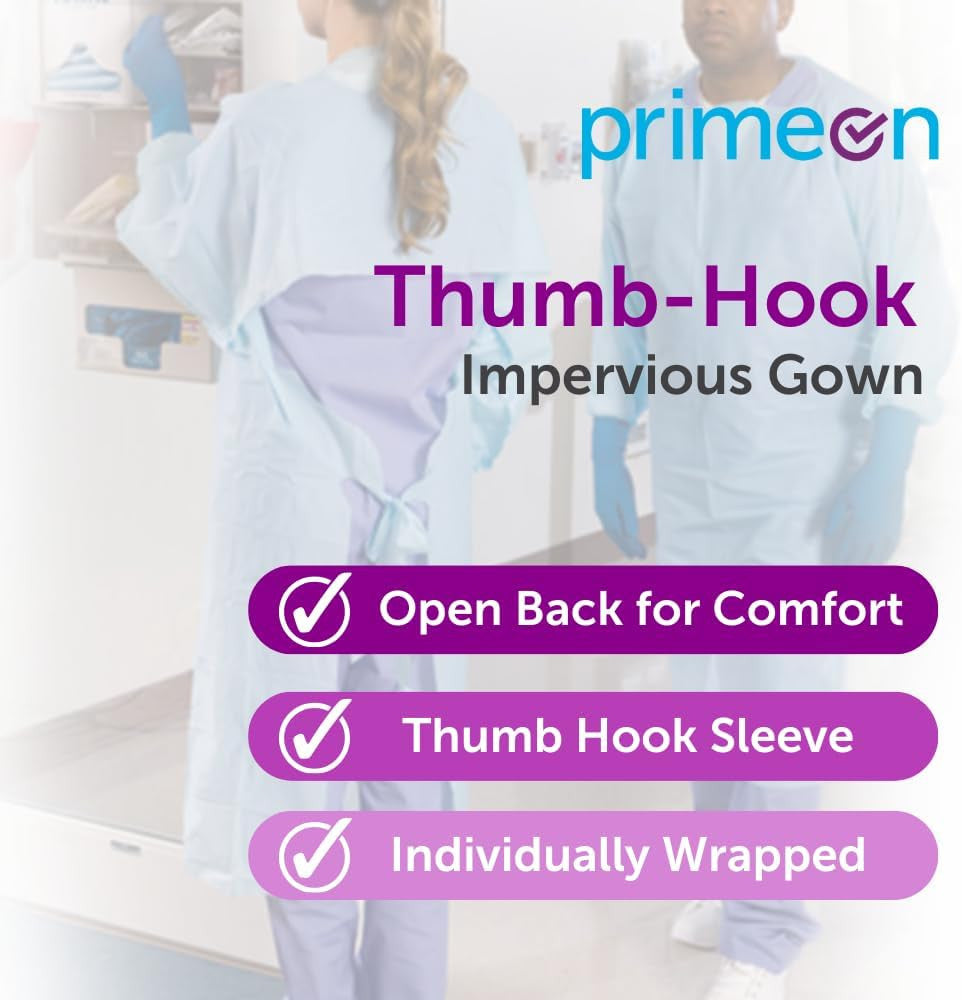 15 Pcs Disposable PPE Gown Protective Workwear Suit Thumb Hook Sleeve Coverall Apron Blue Medical Cleaning Painting 4