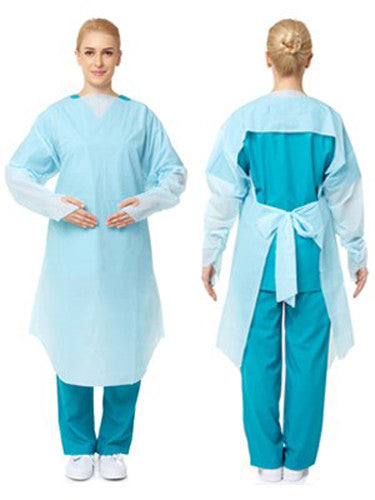 15 Pcs Disposable PPE Gown Protective Workwear Suit Thumb Hook Sleeve Coverall Apron Blue Medical Cleaning Painting 6