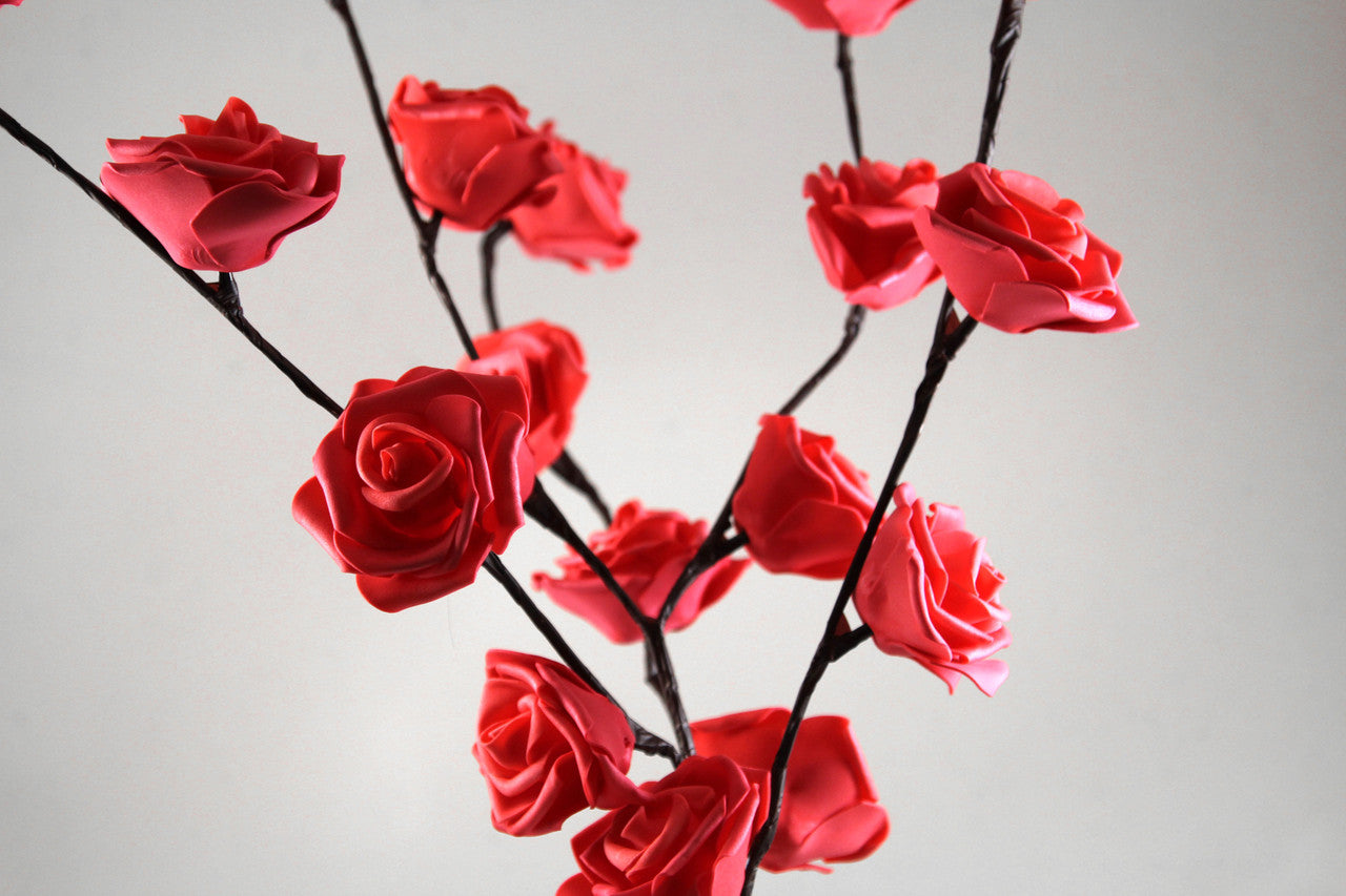 1 Set of 50cm H 20 LED Red Rose Tree Branch Stem Fairy Light Wedding Event Party Function Table Vase Centrepiece Decoration 4