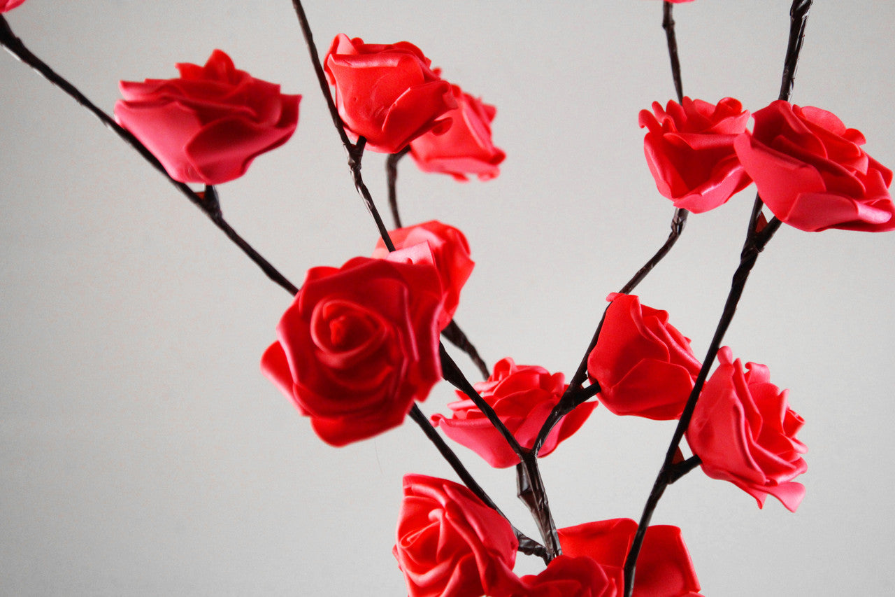 1 Set of 50cm H 20 LED Red Rose Tree Branch Stem Fairy Light Wedding Event Party Function Table Vase Centrepiece Decoration 6