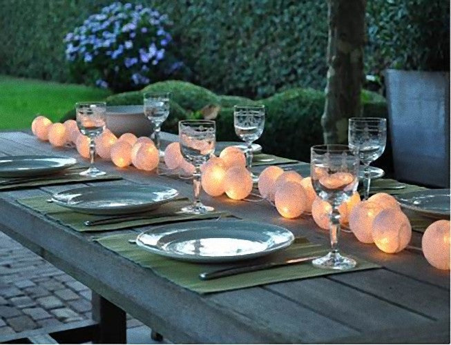 1 Set of 20 LED White 5cm Cotton Ball Battery Powered String Lights Christmas Gift Home Wedding Party Bedroom Decoration Outdoor Indoor Table Centrepiece 7