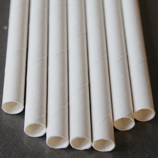 50 Pack White Drinking Straws Biodegradable Eco Paper Birthday Party Event Bistro Bar Cafe Take Away 3