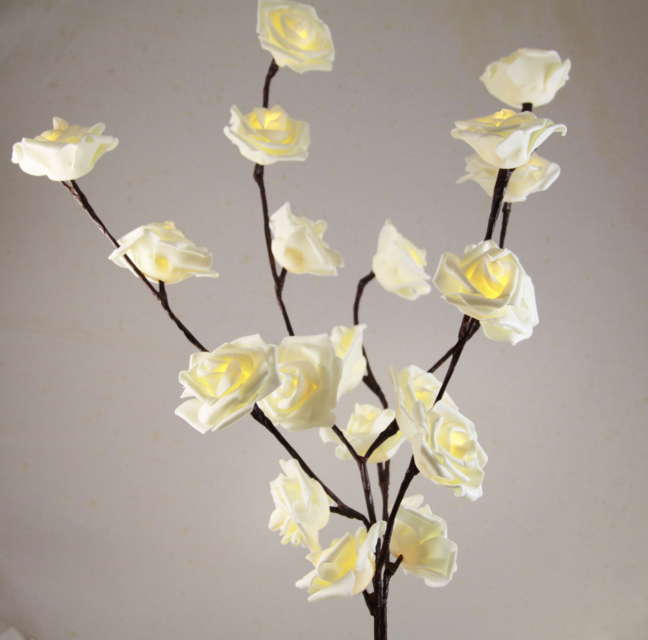 1 Set of 50cm H 20 LED White Rose Tree Branch Stem Fairy Light Wedding Event Party Function Table Vase Centrepiece Decoration 4