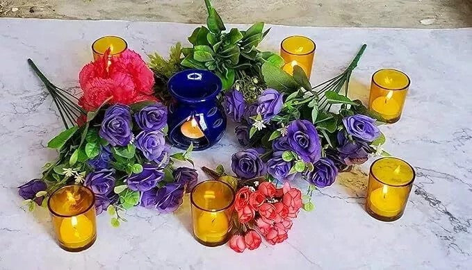 10 Pack Yellow Glass Votive Candle Holders Table Centreoieces  Xmas Wedding Anniversary Event Recption Party Function or Home Decor 3