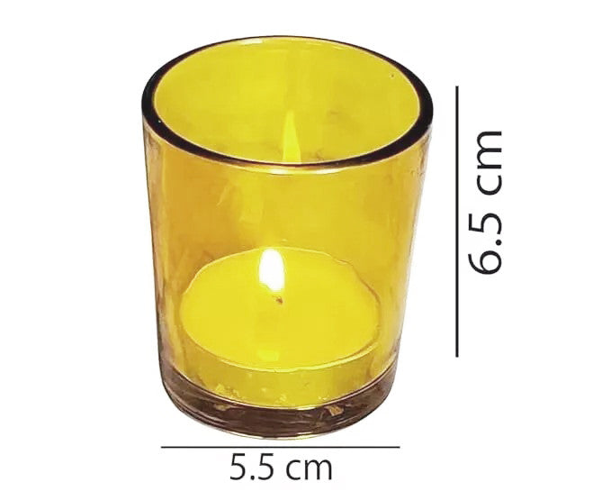 10 Pack Yellow Glass Votive Candle Holders Table Centreoieces  Xmas Wedding Anniversary Event Recption Party Function or Home Decor 8