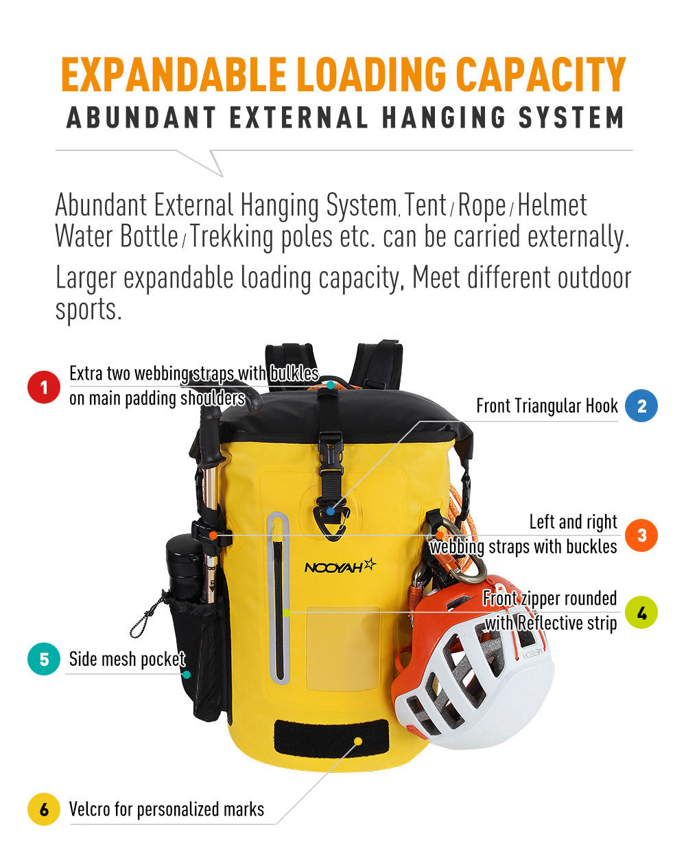 NOOYAH IPX8 Waterproof Bike Cycle Outdoor Sports Backpack Double-Layer Waterproof Bag  YELLOW 9