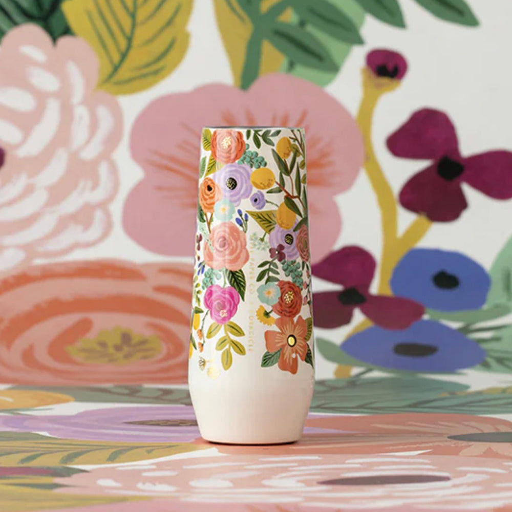 Corkcicle Stemless Flute - 207ml Rifle Paper - Garden Party Cream 4