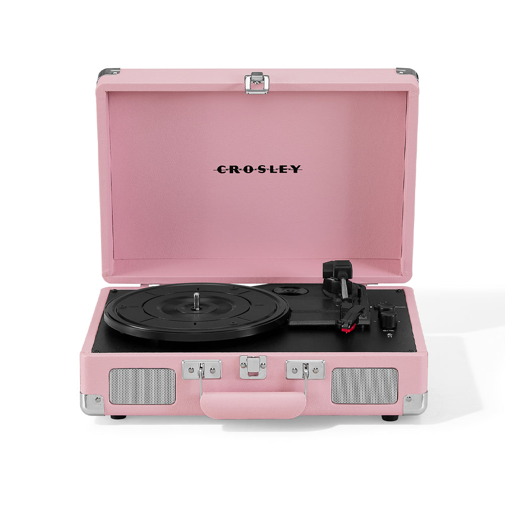 Crosley Cruiser Bluetooth Portable Turntable - Blush Pink + Bundled Crosley Record Storage Display Stand 5