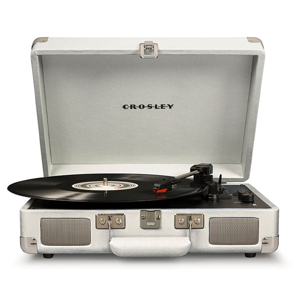 Crosley Cruiser Bluetooth Portable Turntable - White Sands + Bundled Majority D40X Bluetooth Speakers 6