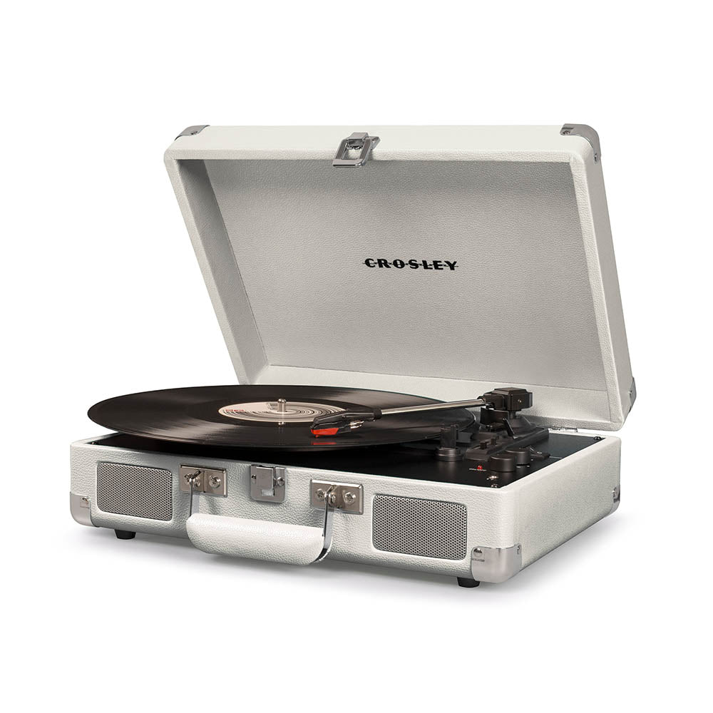 Crosley Cruiser Bluetooth Portable Turntable - White Sands + Bundled Crosley Record Storage Display Stand 3