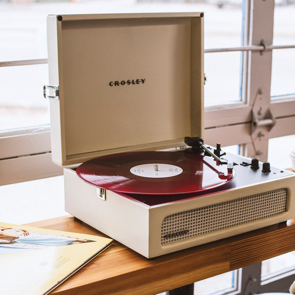 Crosley Voyager Bluetooth Portable Turntable - Dune + Bundled Majority D40X Bluetooth Speakers - Black 3