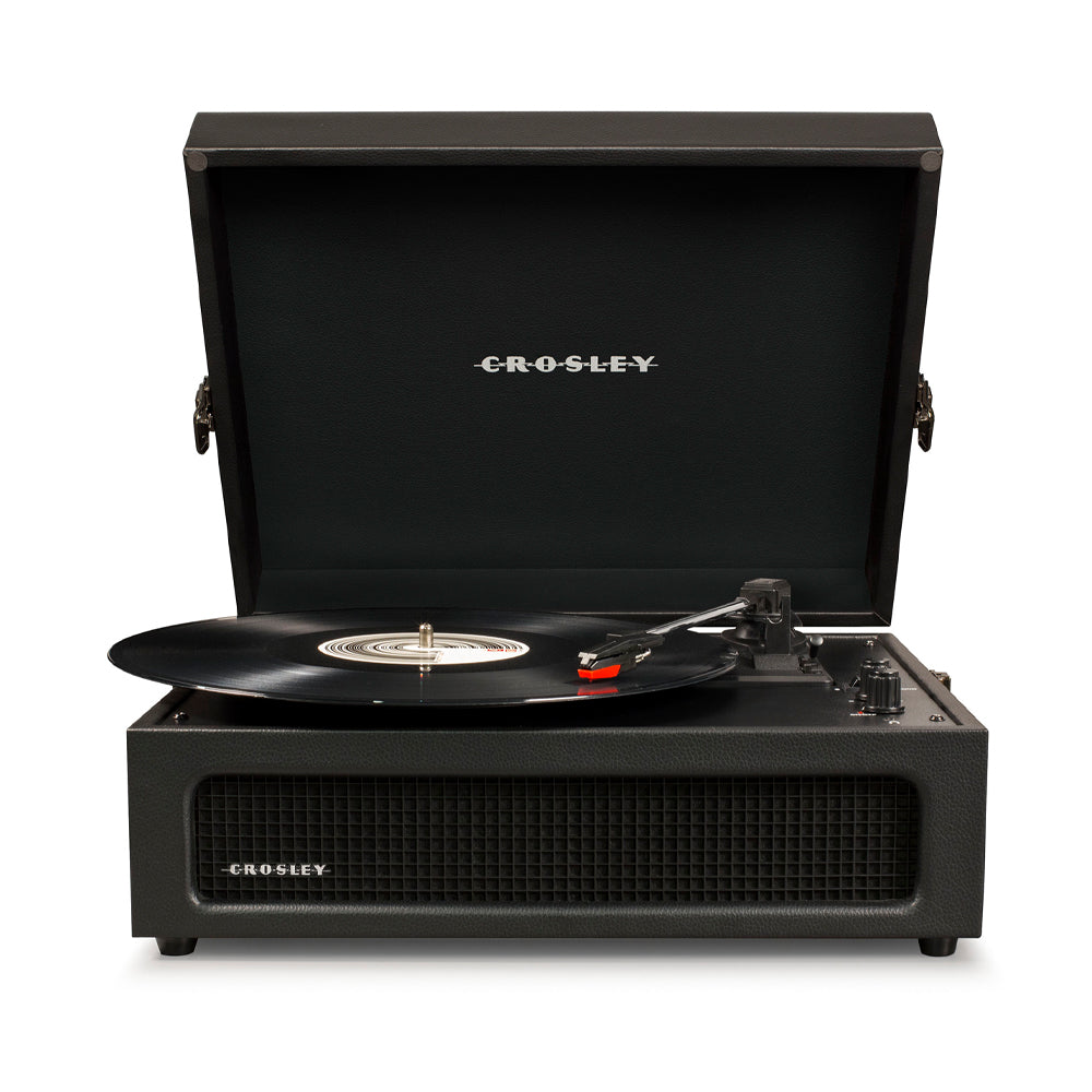 Crosley Voyager Bluetooth Portable Turntable - Black + Bundled Crosley Record Storage Display Stand 3