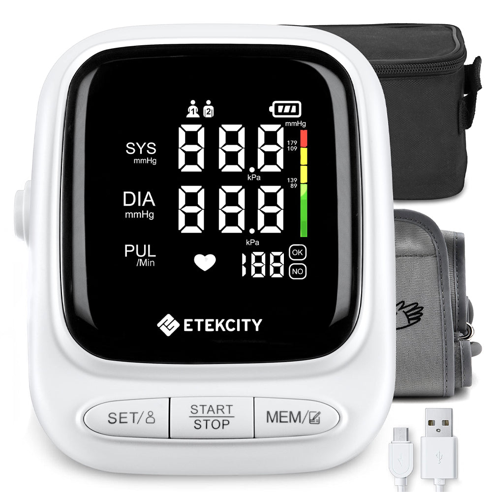 Etekcity Digital Body Weight Bathroom Scale, Black & Etekcity Smart Blood Pressure Monitor, White Bundle 3