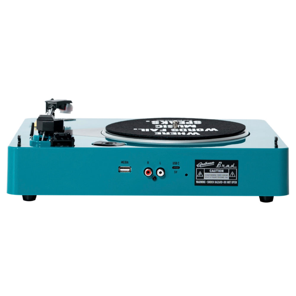 Gadhouse Brad MKII Record Player - Green + Bundled Crosley Record Storage Display Stand 7