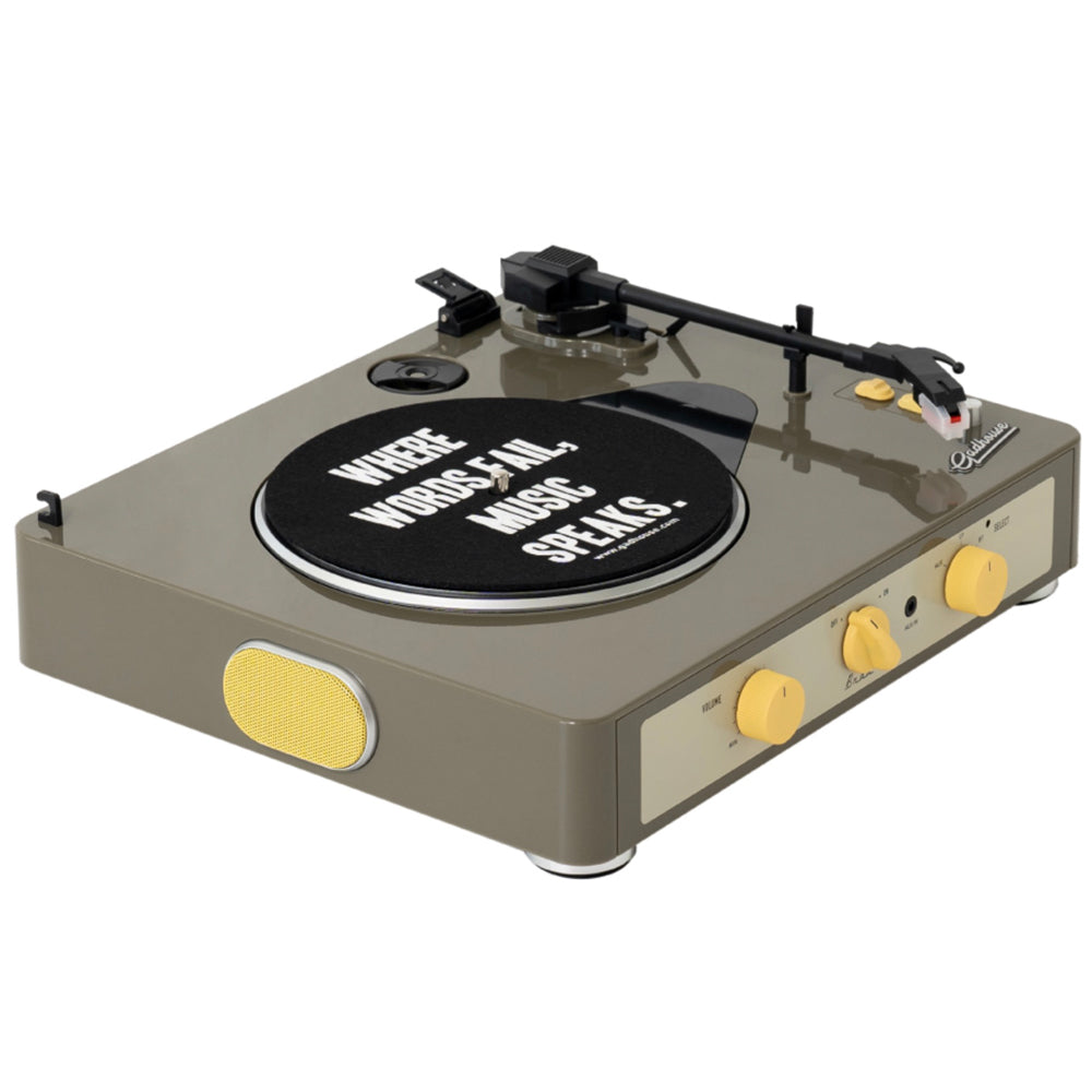 Gadhouse Brad MKII Record Player - Grey + Bundled Record Storage Crate 7