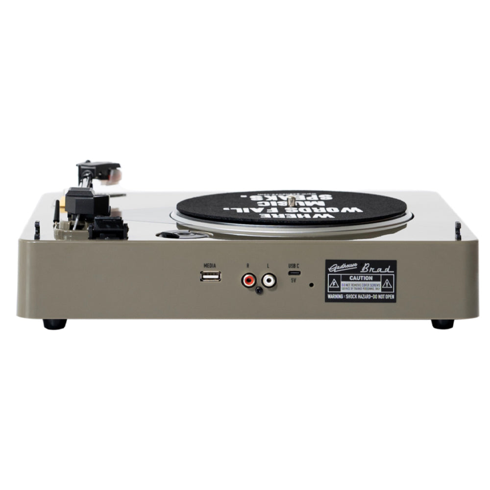 Gadhouse Brad MKII Record Player - Grey + Bundled Record Storage Crate 8