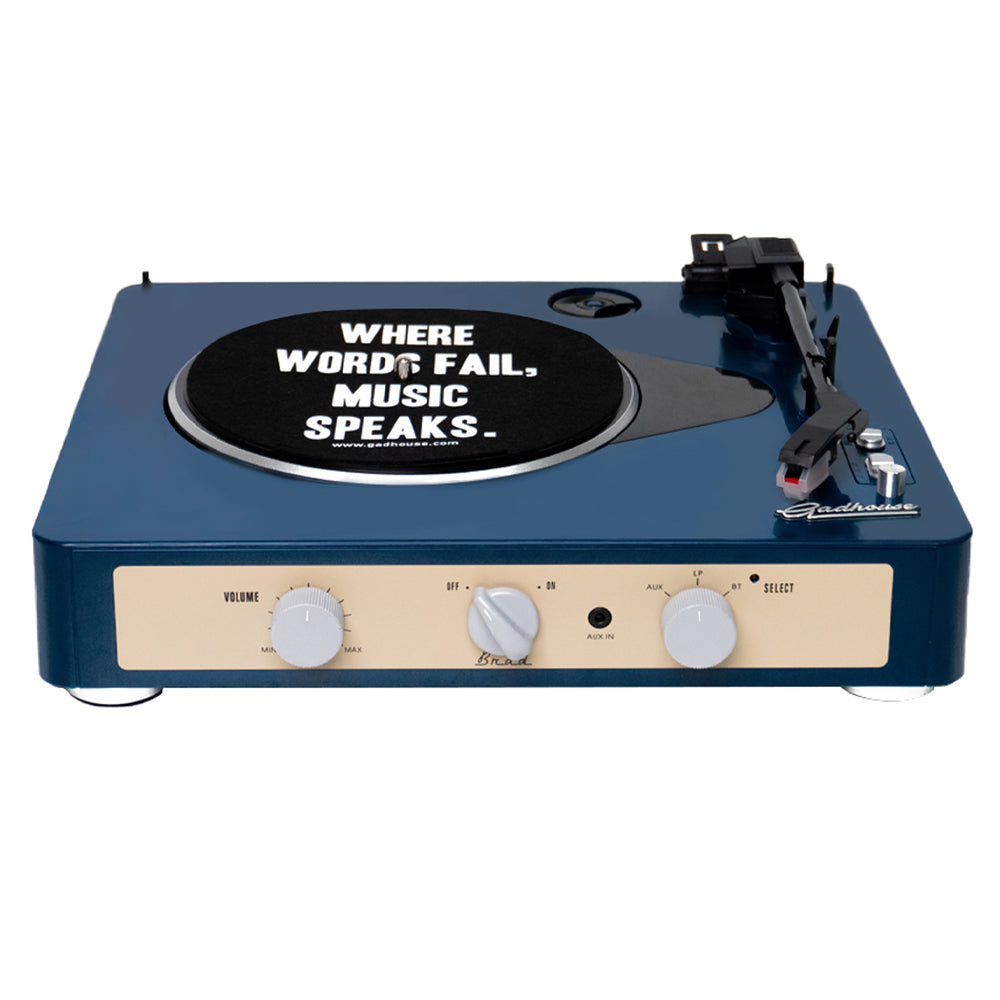 Gadhouse Brad MKII Record Player - Navy + Bundled Record Storage Crate 5