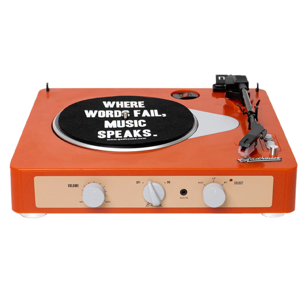 Gadhouse Brad MKII Record Player - Tangerine + Bundled Record Storage Crate 4