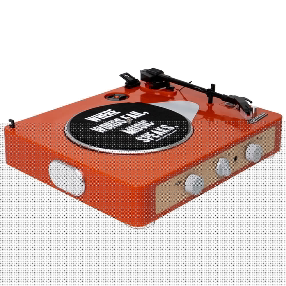 Gadhouse Brad MKII Record Player - Tangerine + Bundled Record Storage Crate 6