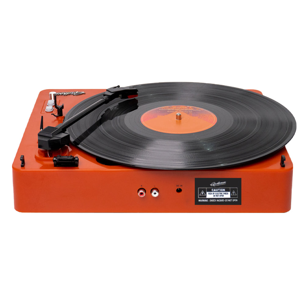 Gadhouse Brad MKII Record Player - Tangerine + Bundled Majority D40X Bluetooth Speakers 3