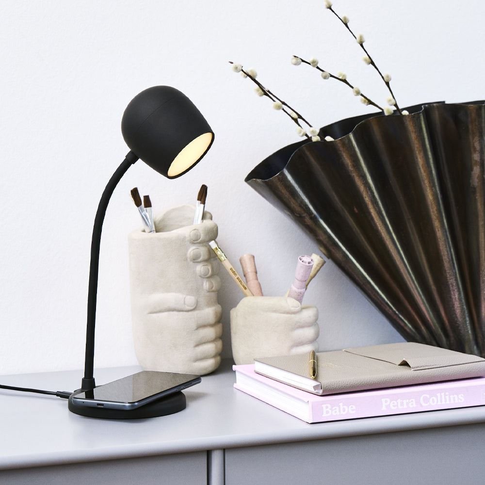 Kreafunk Ellie Lamp W/ Qi Charger And Bluetooth Speaker - Black 3