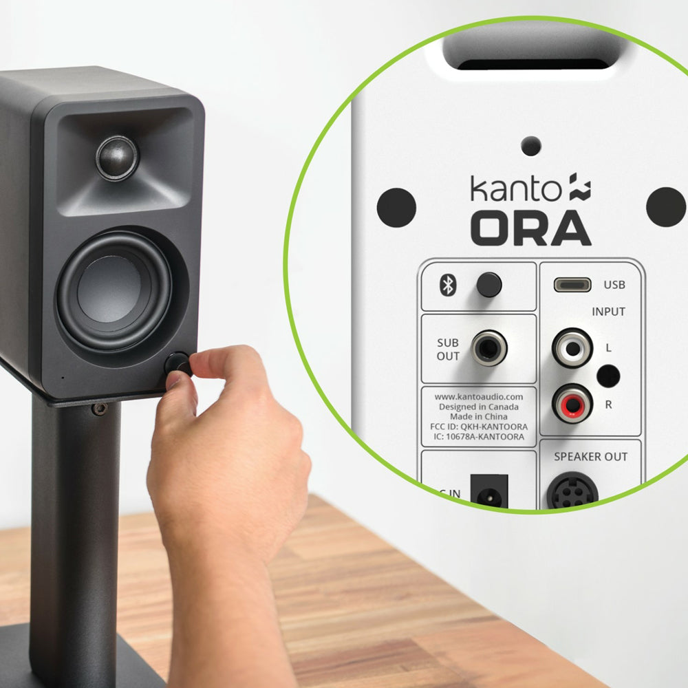 Kanto ORA 100W Powered Reference Desktop Computer Speakers with Bluetooth 5.0 White 4