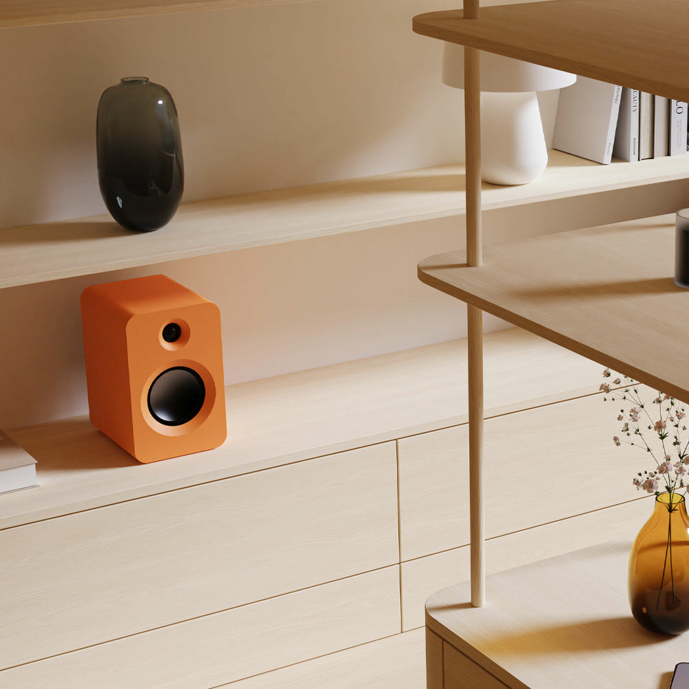 Kanto REN 200W Powered Bookshelf Speakers with HDMI ARC, USB-C, and Bluetooth 5.3 - Matte Orange, Pair 5