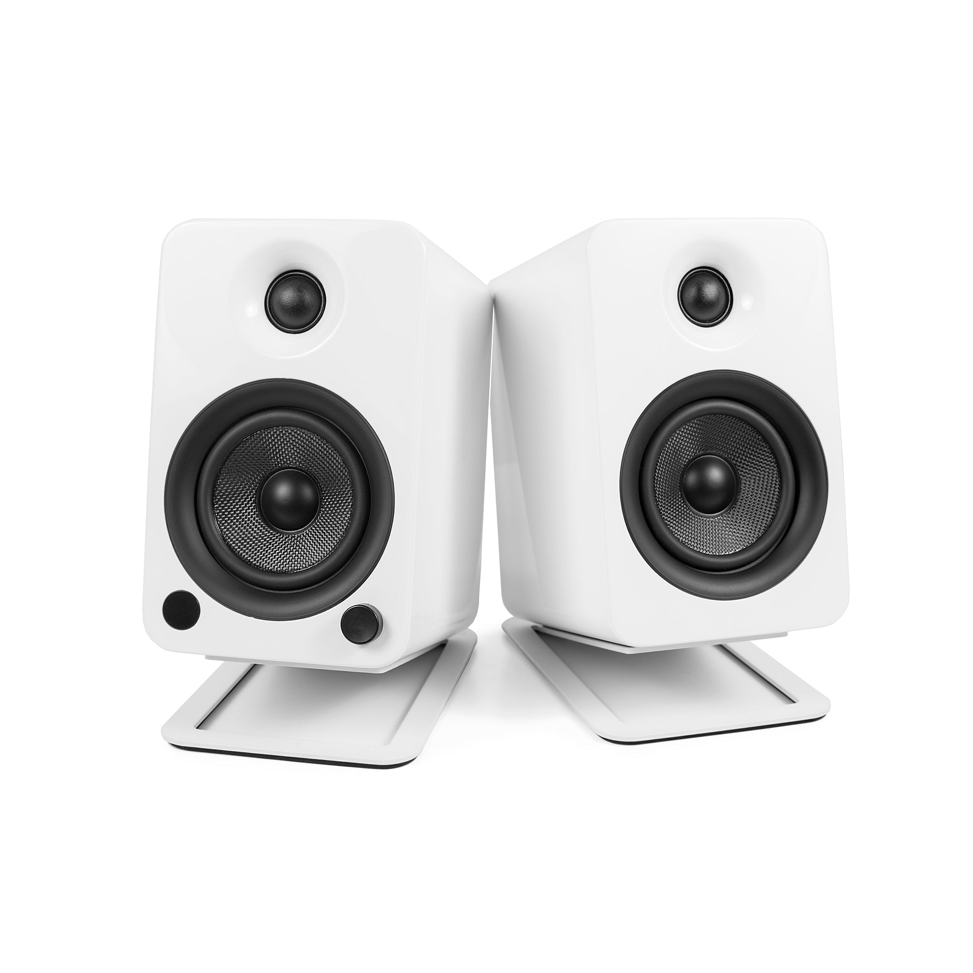 Kanto S4W Angled Desktop Speaker Stands for Midsize Speakers - Pair, White 4