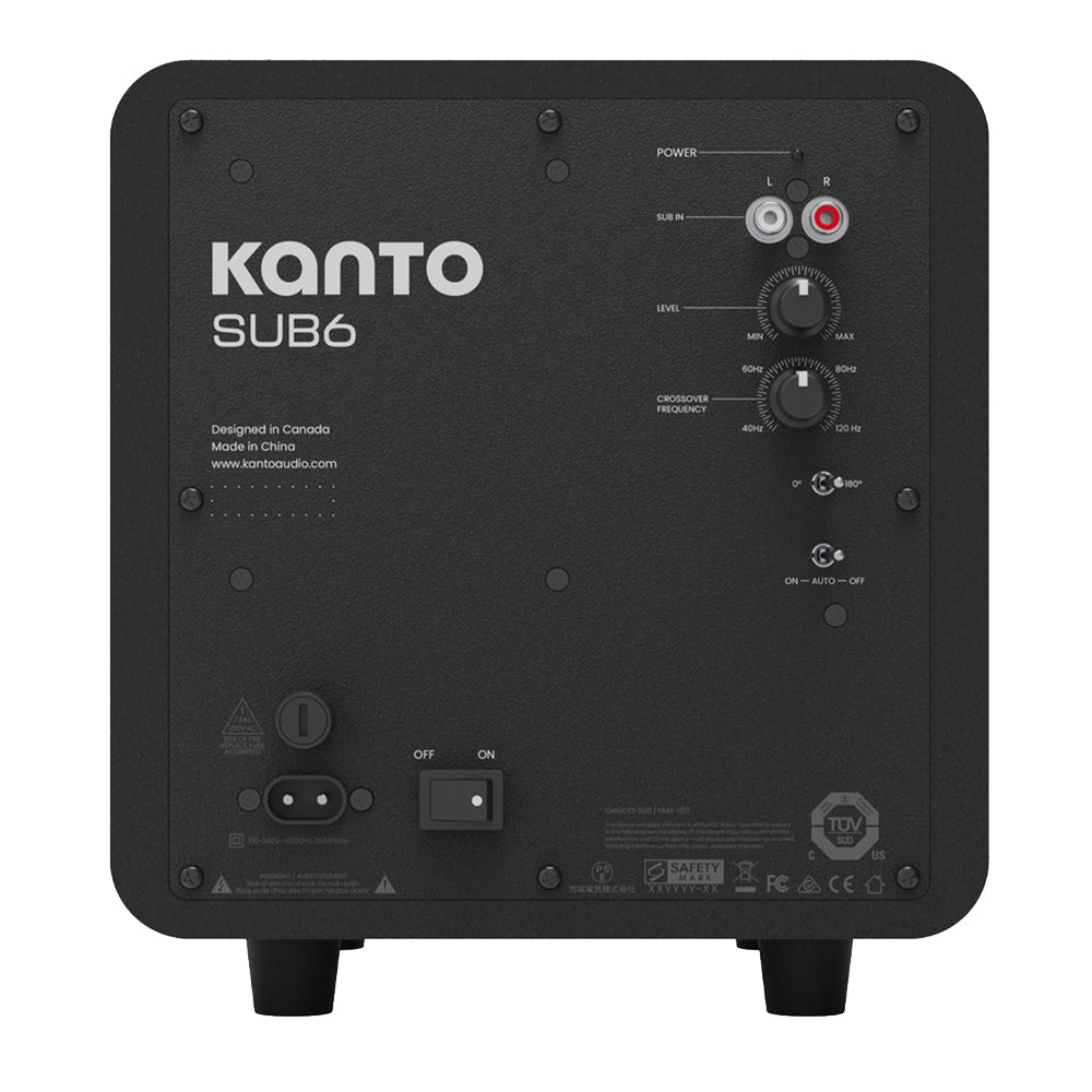 Kanto SUB6 200W 6" Sealed Powered Subwoofer, Matte Black 4