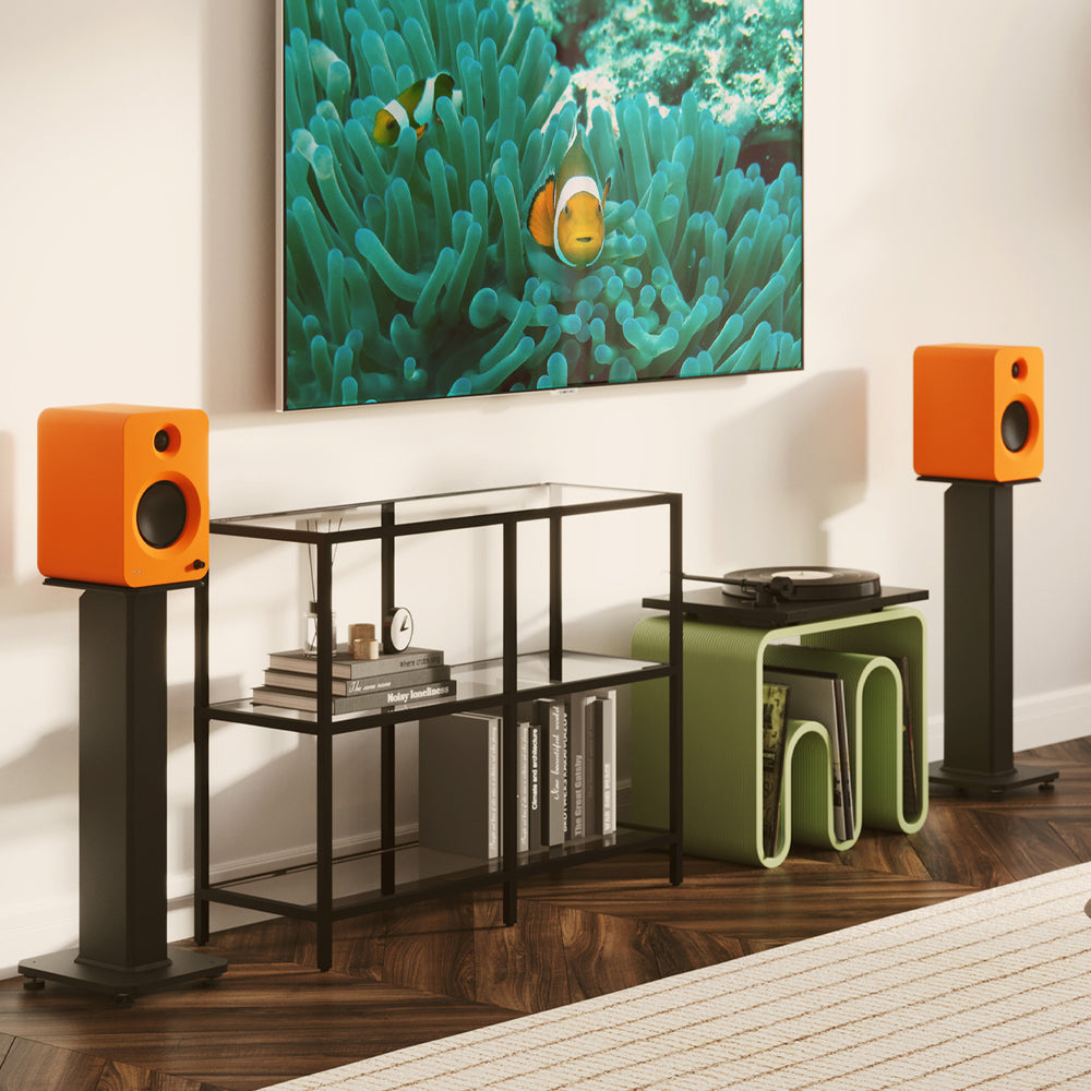 Kanto SX30W 30" Tall Fillable Speaker Stands with Isolation Feet - Pair, White 5