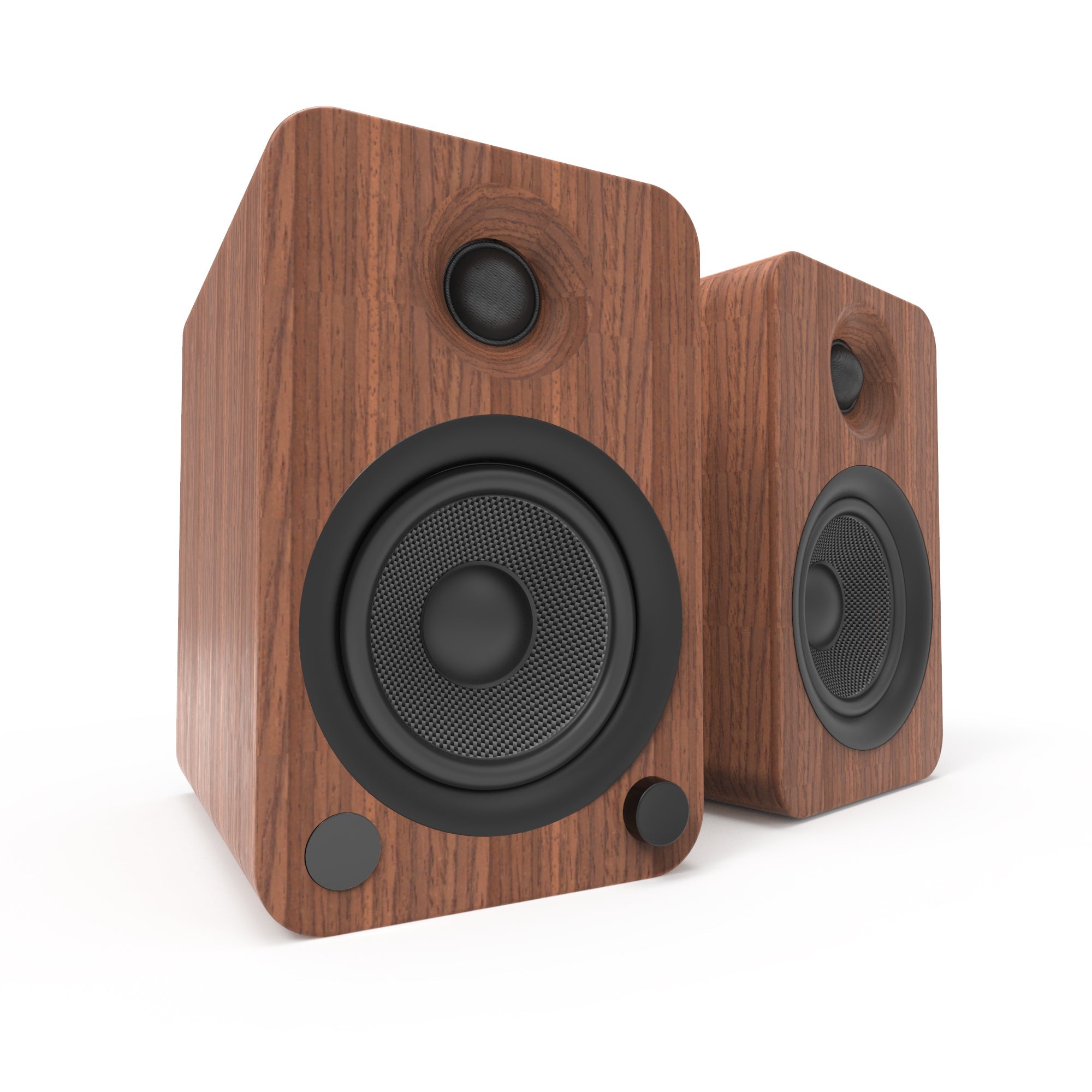 Kanto YU4 140W Powered Bookshelf Speakers with Bluetooth and Phono Preamp - Pair, Walnut 3