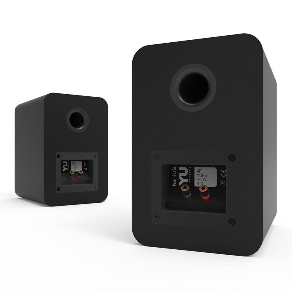 Kanto YU Passive 4" Speakers with 1" Silk Dome Tweeter and 4" Kevlar Woofer - Black, Pair 6
