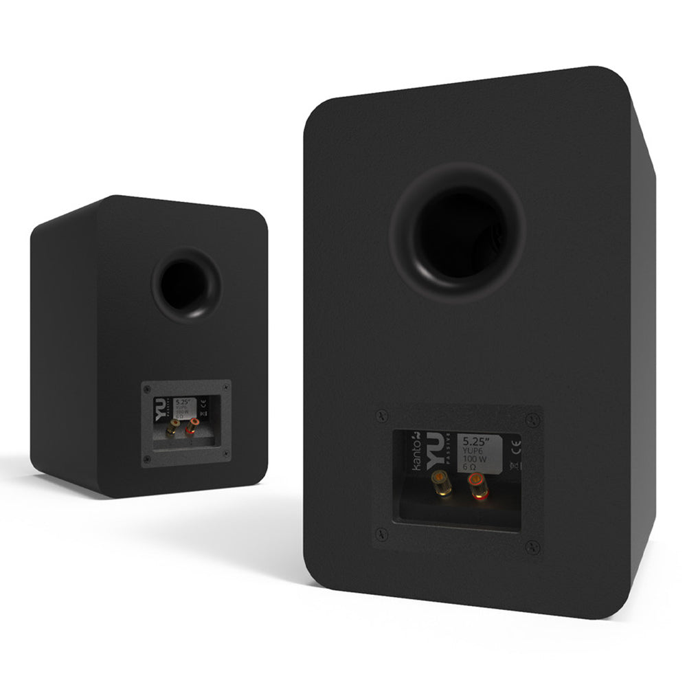 Kanto YU Passive 5.25" Speakers with 1" Silk Dome Tweeter and 5.25" Kevlar Woofer - Black, Pair 4