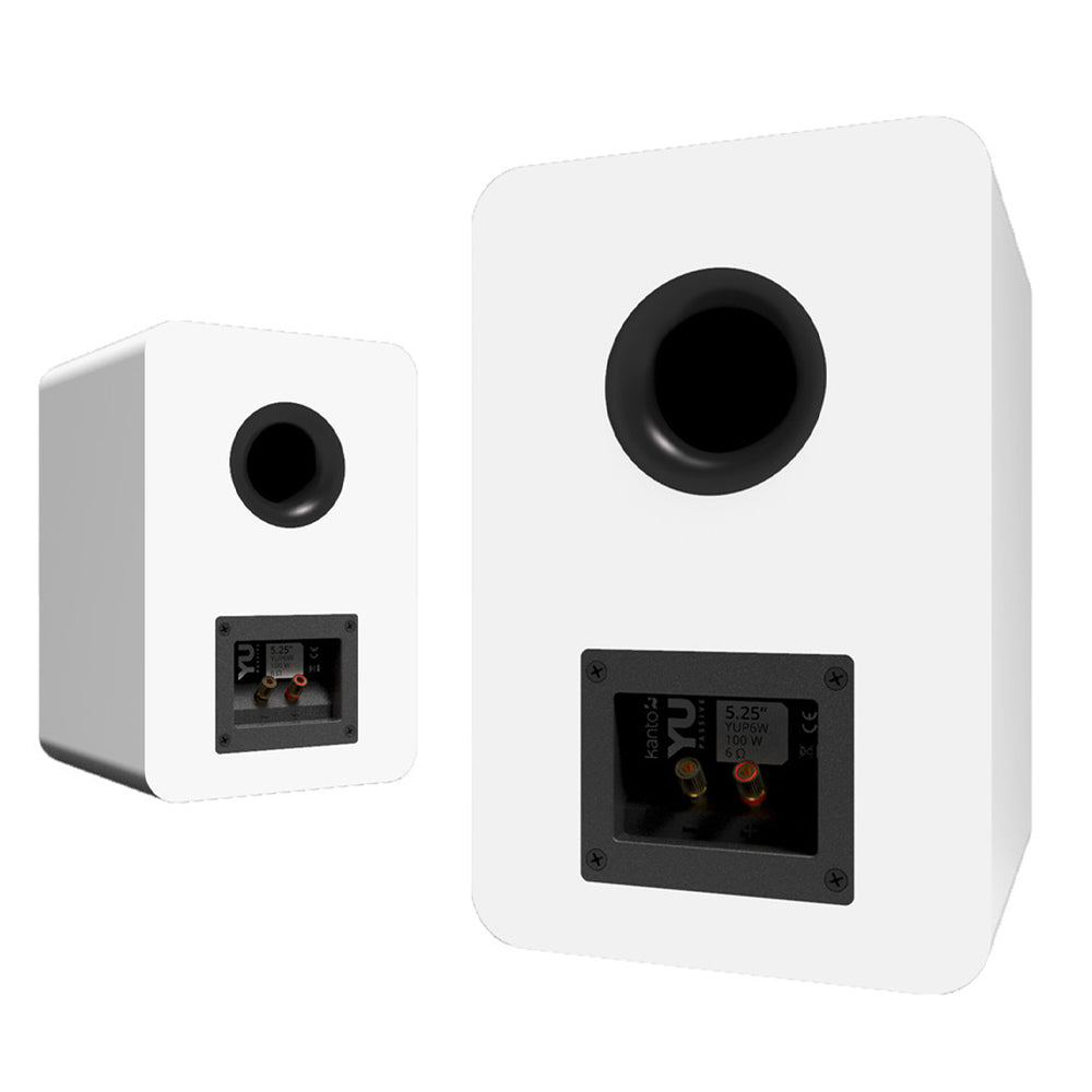 Kanto YU Passive 5.25" Speakers with 1" Silk Dome Tweeter and 5.25" Kevlar Woofer - White, Pair 4