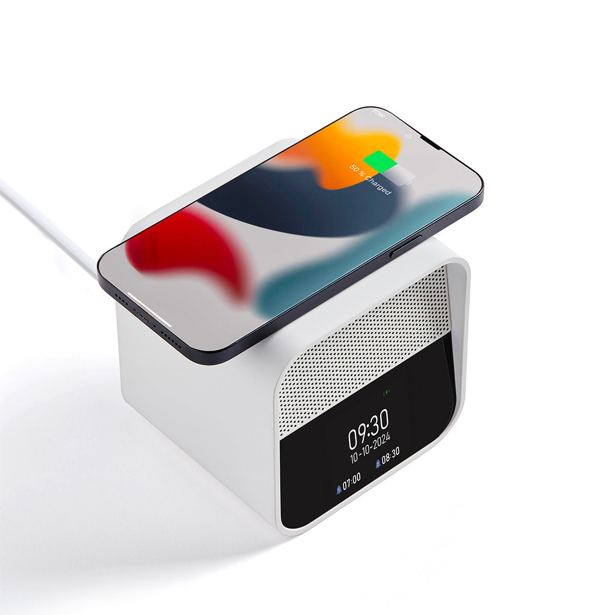 Lexon Oslo Dab & Fm Alarm Clock Radio / Bluetooth Speaker / Wireless Charger - White 7